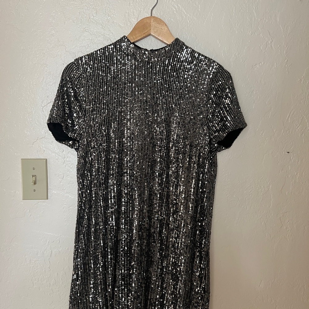 Superdry Black and Silver Sequin Dress